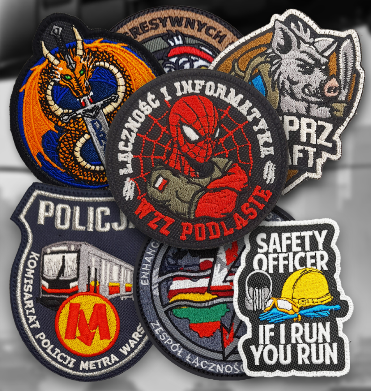 Naszywki haftowana z rzepem